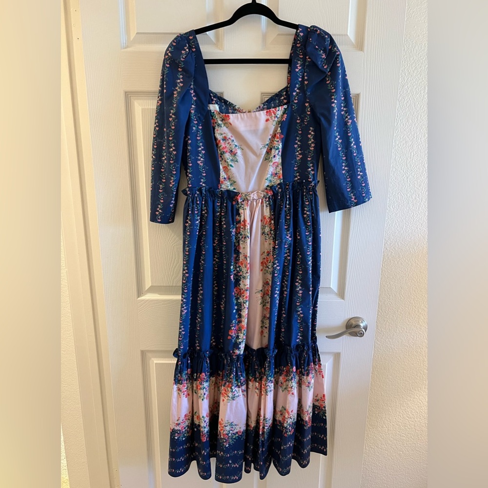 Cara Cara Blue Hill Dress in Floral Pattern